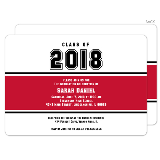 Red Band Class Of Graduation Invitations